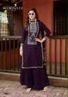 Maharani By Wooglee Heavy Rayon Printed Kurti With Sharara Dupatta